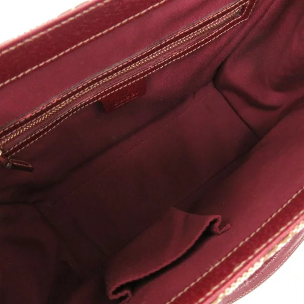 Gucci GG canvas leather beige Burgundy Red handbag - Picture 6 of 6
